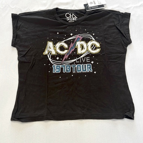 Chaser Tops - NWT Women’s Sz M CHASER vintage jersey AC/DC 1978 Tour tee in black SOLD OUT!